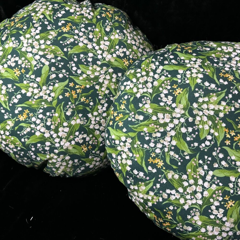 Handmade Lily of the Valley Throw Pillows-set of 2